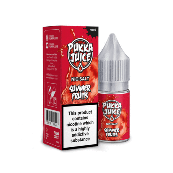 Summer Fruits by Pukka Juice Nicotine Salt, 10ML E Liquid, 10MG/20MG Juice, 50VG Vape