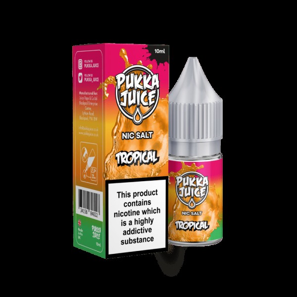 Tropical by Pukka Juice Nicotine Salt, 10ML E Liquid, 10MG/20MG Juice, 50VG Vape