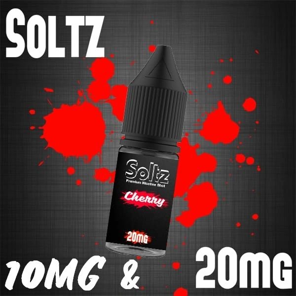 Cherry by Soltz, Premium Nicotine Salt, 10ML E Liquid, 10MG/20MG Vape, 50VG Juice