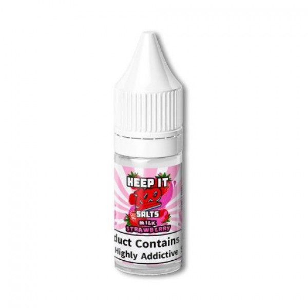 Milk Strawberry By Keep It 100 Nic Salt 10ML E Liquid 50VG Vape 10MG/20MG Juice