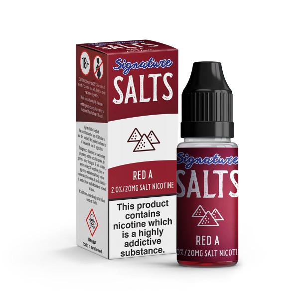 Red A By Signature Salts 10 x 10ML E Liquid 50VG Vape 20MG Juice