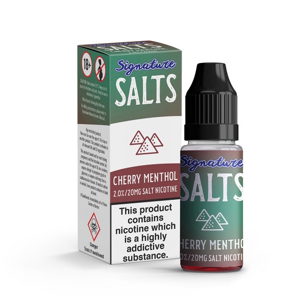 Cherry Menthol By Signature Salts 10 x 10ML E Liquid 50VG Vape 20MG Juice