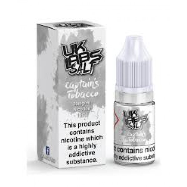 UK LABS CAPTAINS TOBACCO NIC SALT 10ML TPD 20MG E LIQUID JUICE MULTIBUY