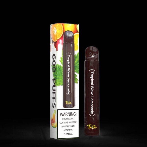 Tropical Wave Lemonade By Twister | 20MG/2% Nic Salt | 600 Puffs | Disposable Vape Pen Pod Device