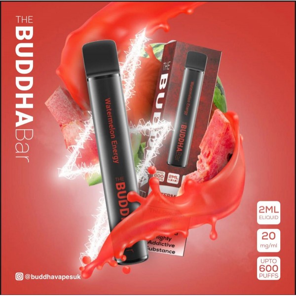 Watermelon Energy By Buddha Bar Disposable Vape | 600 Puff | 20MG Nic Salt