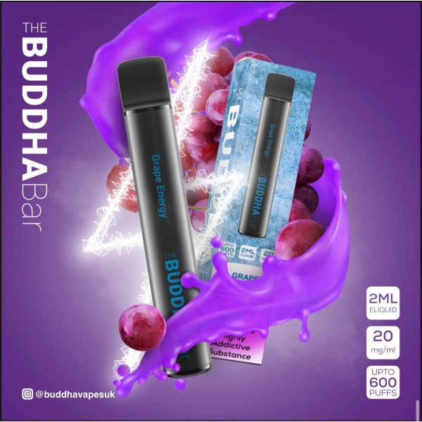 Grape Energy By Buddha Bar Disposable Vape | 600 Puff | 20MG Nic Salt
