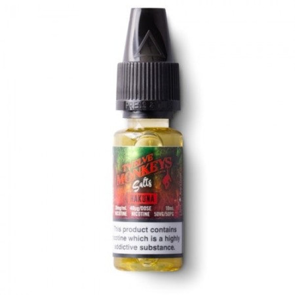 Hakuna By Twelve Monkeys Nic Salts 10ML E Liquid 50VG Vape 10MG/20MG Juice