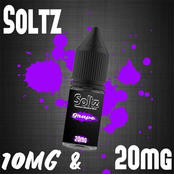 Grape by Soltz, Premium Nicotine Salt, 10ML E Liquid, 10MG/20MG Vape, 50VG Juice