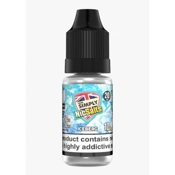 Iceberg by Vape Simply Nic Salts, 10ML E Liquid, 50VG Vape, 20MG Juice