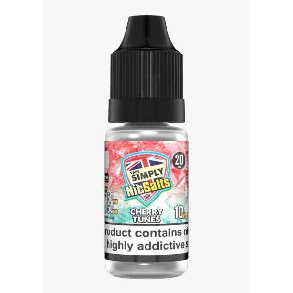 Cherry Tunes by Vape Simply Nic Salts, 10ML E Liquid, 50VG Vape, 20MG Juice