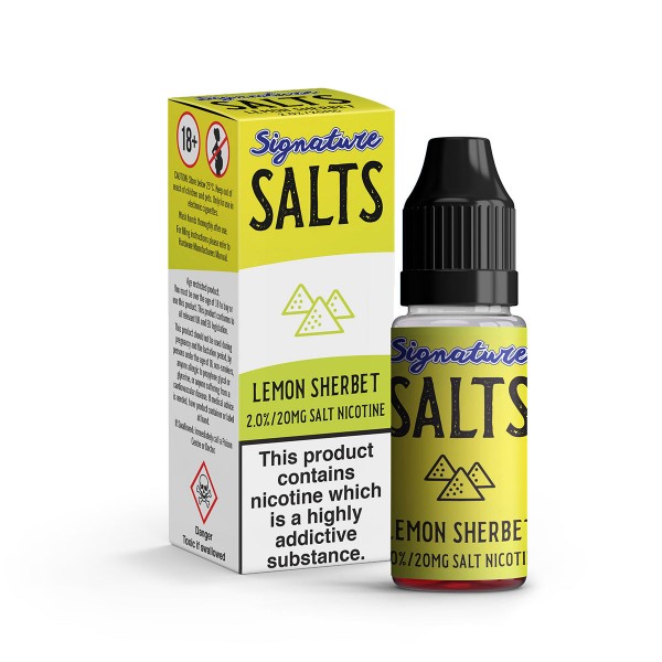 Lemon Sherbet By Signature Salts 10 x 10ML E Liquid 50VG Vape 20MG Juice