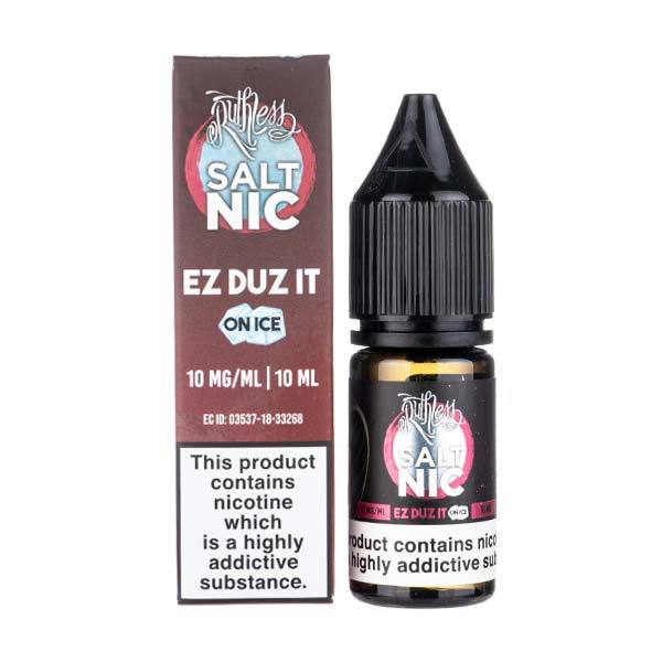 Ez Duz It On Ice By Ruthless Salt Nic 10ML E Liquid 50VG Vape 10MG/20MG Juice