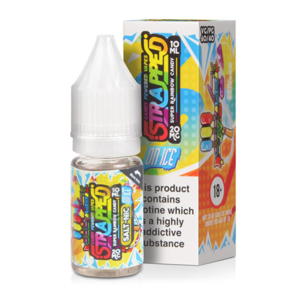 Super Rainbow Candy On Ice By Strapped Nic Salt 10ML E Liquid 60VG Vape 10MG/20MG Juice