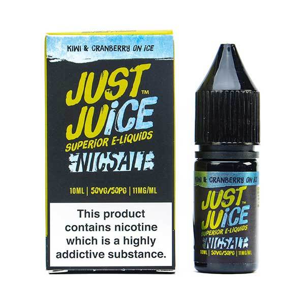 Kiwi & Cranberry On Ice By Just Juice Nic Salt 10ML E Liquid 50VG Vape 11MG/20MG Juice