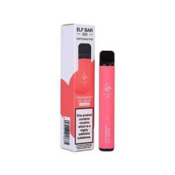 Strawberry Ice Cream by Elf Bar 600 Puff Disposable Pods