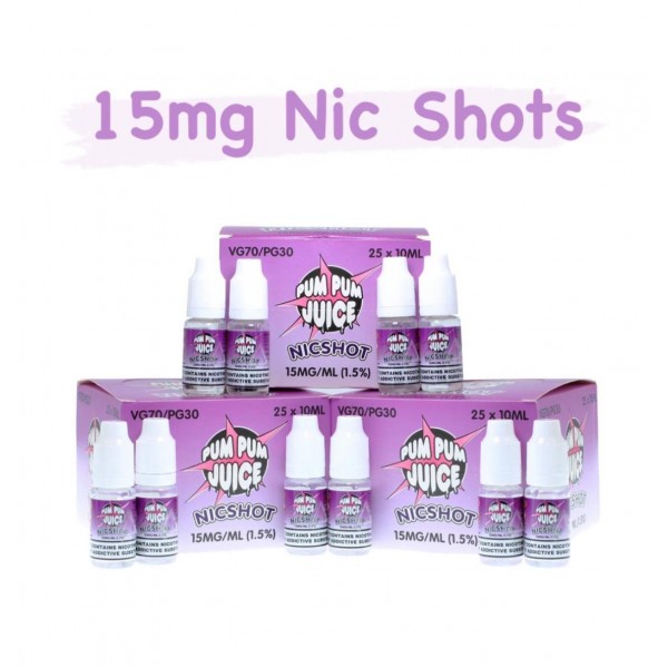 Pum Pum 15mg Nic Shot 70vg 30pg - X5/X10/X25 - Multibuy